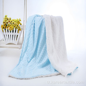 Bebek bezelye battaniye bebek çift katmanlı baskılı pazen battaniye